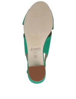 Leather Block Heel Slingback Sandals