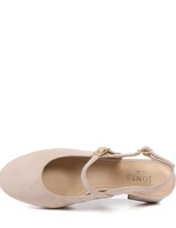 Leather Block Heel Slingback Mary Jane Shoes