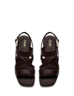 Leather Block Heel Square Toe Sandals
