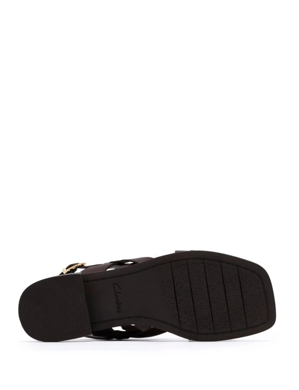 Leather Block Heel Square Toe Sandals