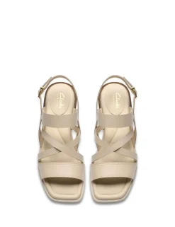 Leather Block Heel Square Toe Sandals