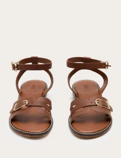 Leather Buckle Ankle Strap Sandals