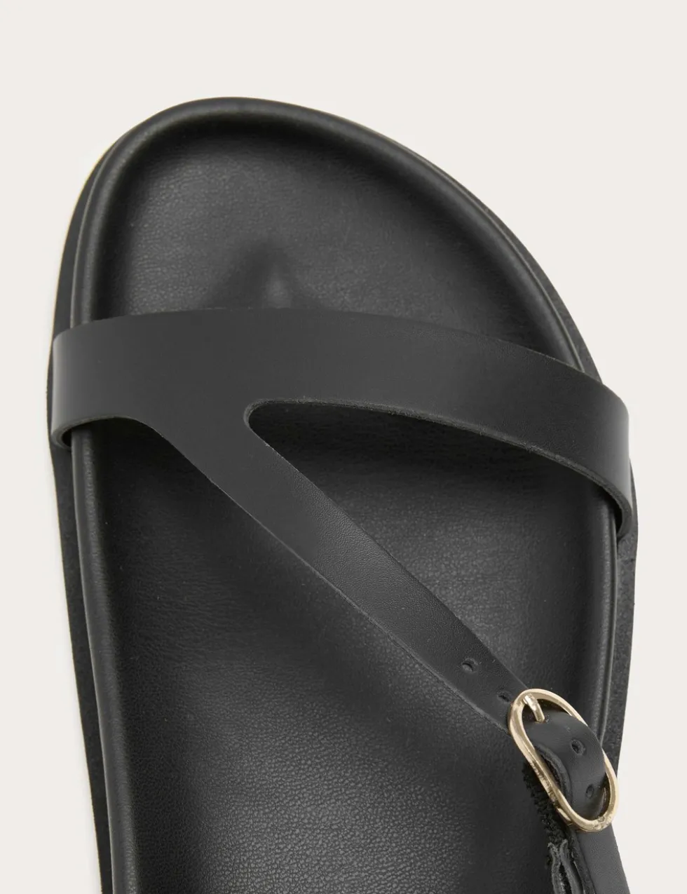 Leather Buckle Ankle Strap Flat Sandals