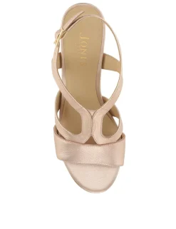 Leather Buckle Block Heel Slingback Shoes