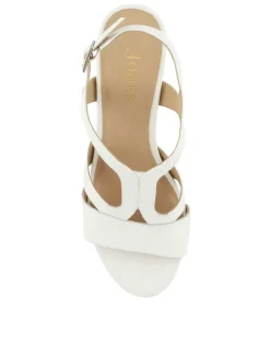 Leather Buckle Block Heel Slingback Shoes
