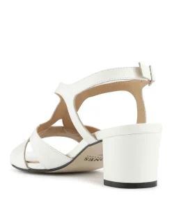 Leather Buckle Block Heel Slingback Shoes