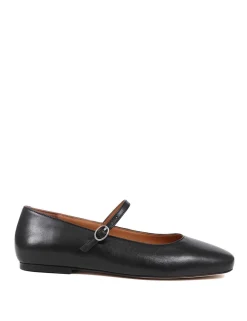 Leather Buckle Flat Pumps