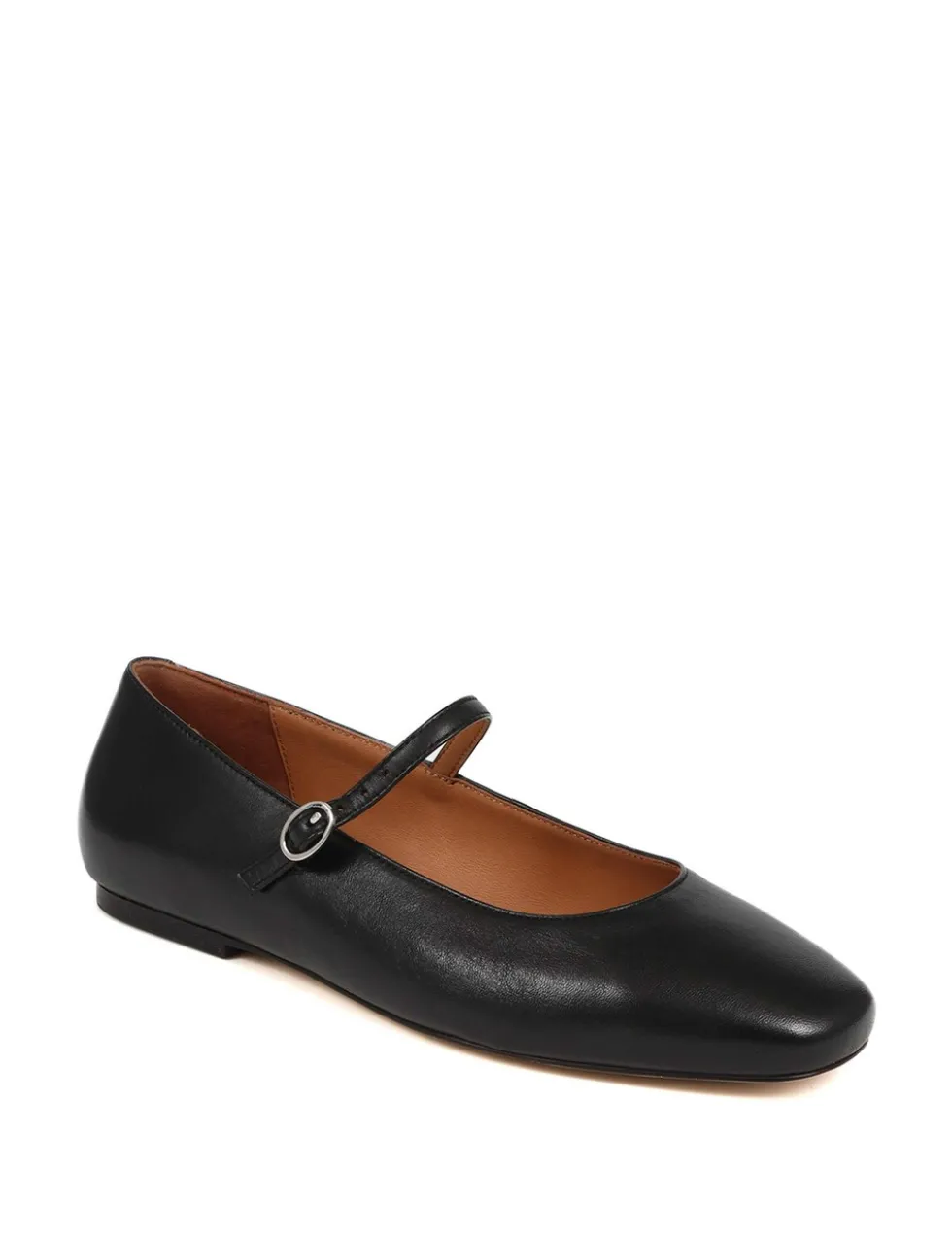 Leather Buckle Flat Pumps