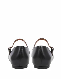 Leather Buckle Flat Pumps
