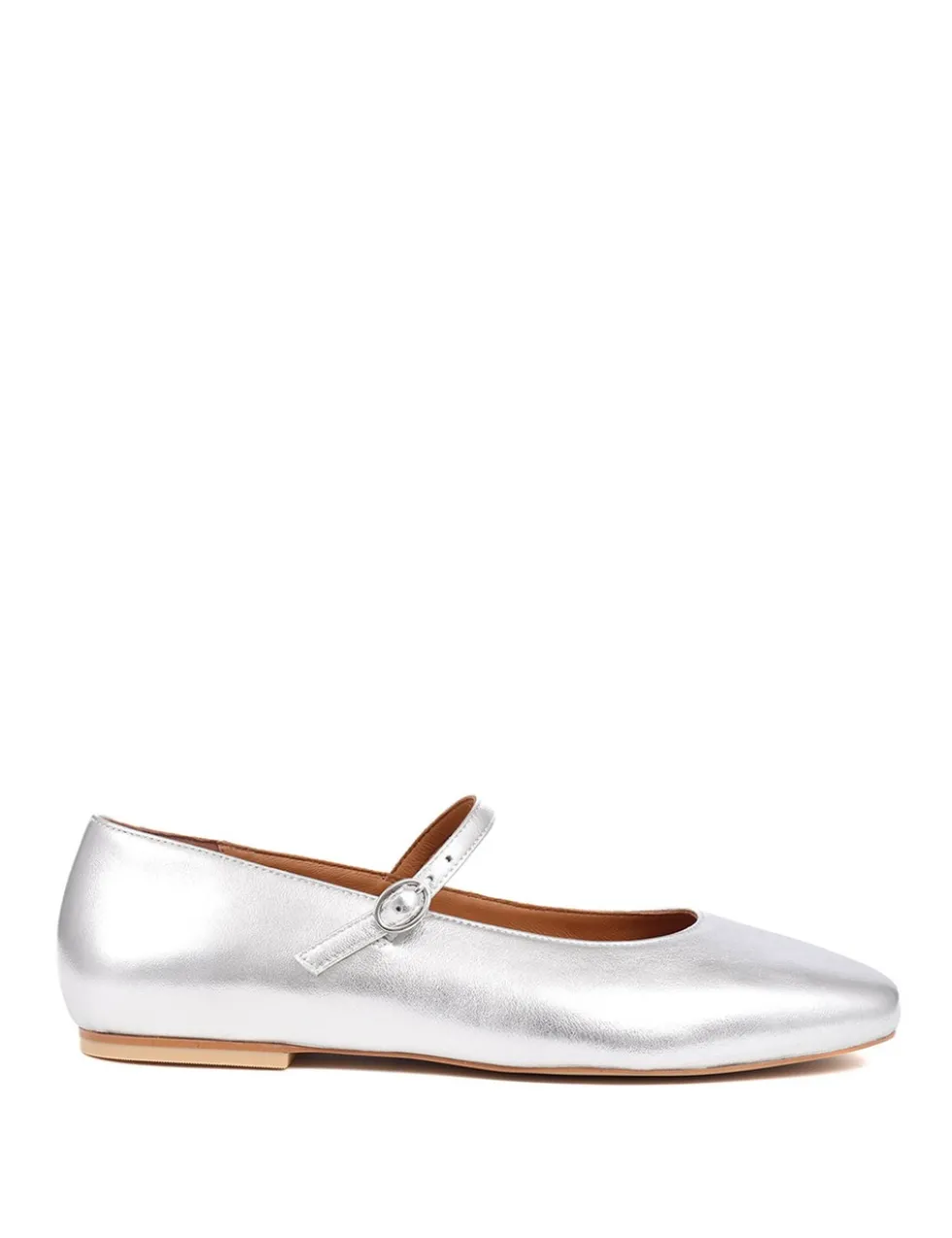 Leather Buckle Flat Pumps