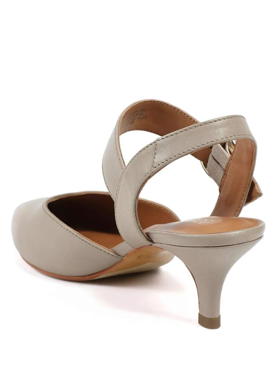 Leather Buckle Kitten Heel Court Shoes