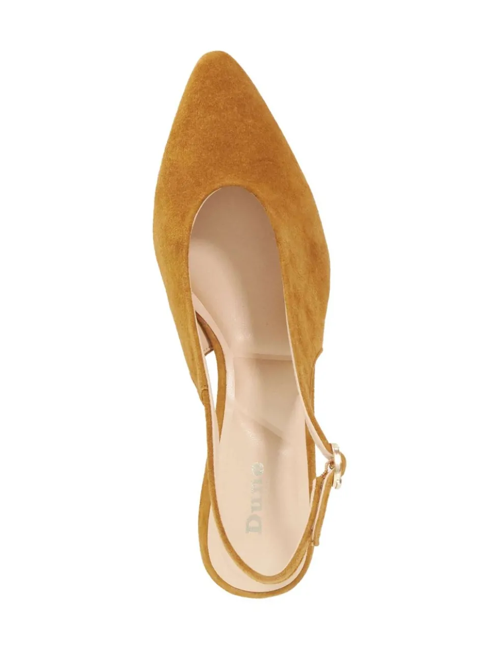 Leather Buckle Kitten Heel Slingback Shoes