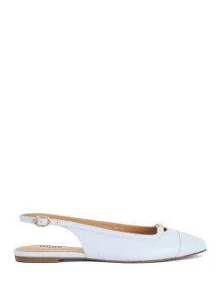 Leather Buckle Slingback Ballet Pumps