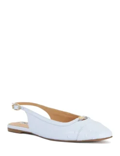 Leather Buckle Slingback Ballet Pumps