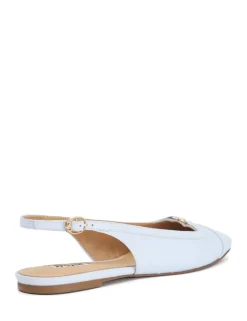 Leather Buckle Slingback Ballet Pumps