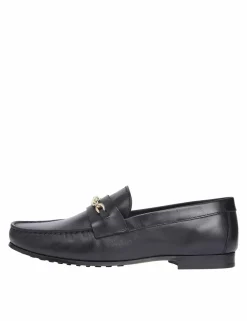 Leather Chain Trim Monogram Loafers