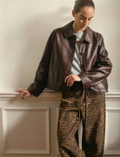 Leather Collared Jacket