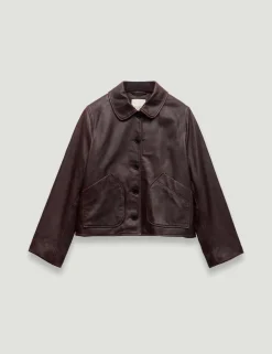 Leather Collared Jacket