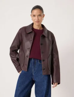 Leather Collared Jacket