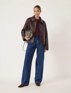 Leather Collared Jacket
