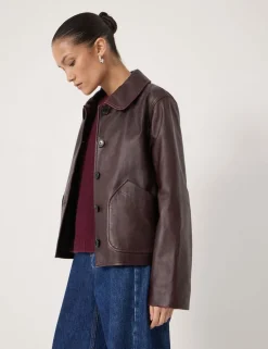 Leather Collared Jacket