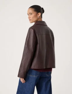 Leather Collared Jacket