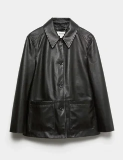 Leather Collared Jacket