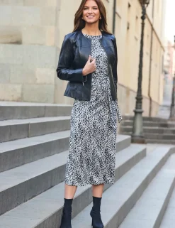 Leather Collarless Jacket