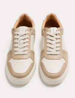 Leather Colour Block Trainers