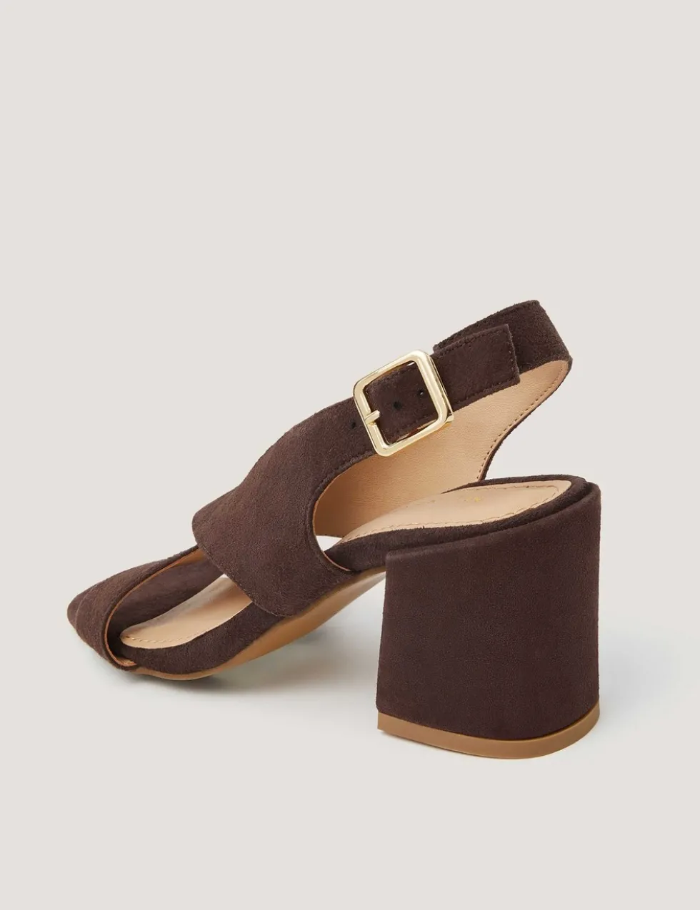 Leather Crossover Buckle Block Heel Sandals