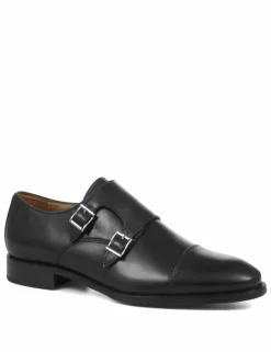 Leather Double Monk Strap Shoes