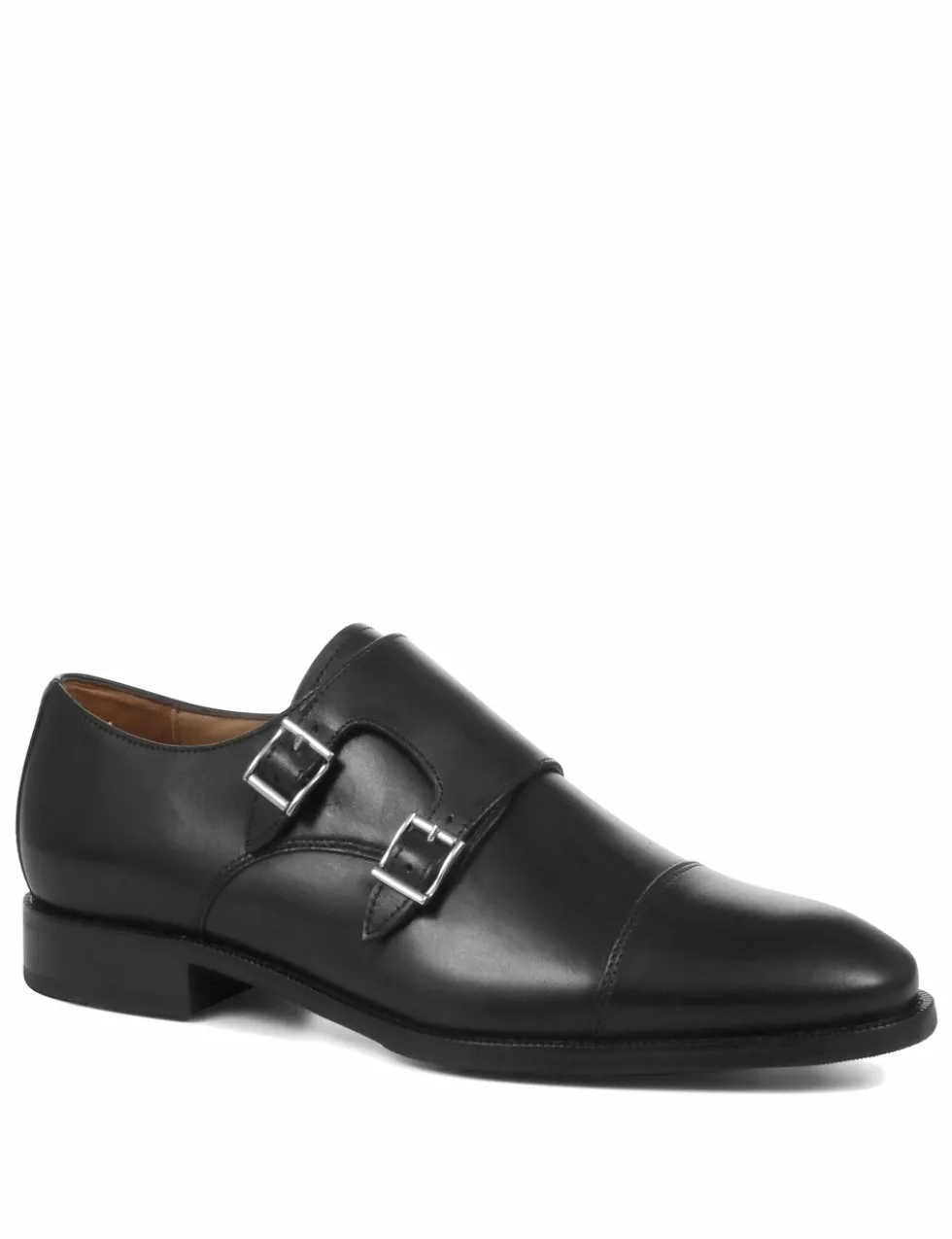Leather Double Monk Strap Shoes