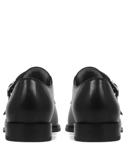 Leather Double Monk Strap Shoes