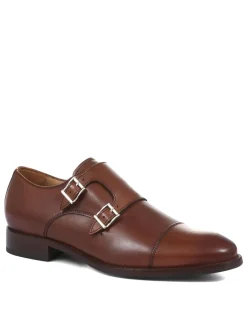 Leather Double Monk Strap Shoes