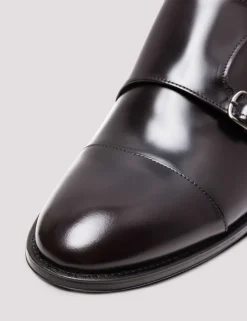 Leather Double Monk Strap Shoes
