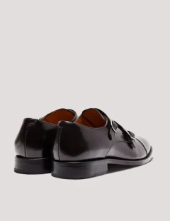 Leather Double Monk Strap Shoes