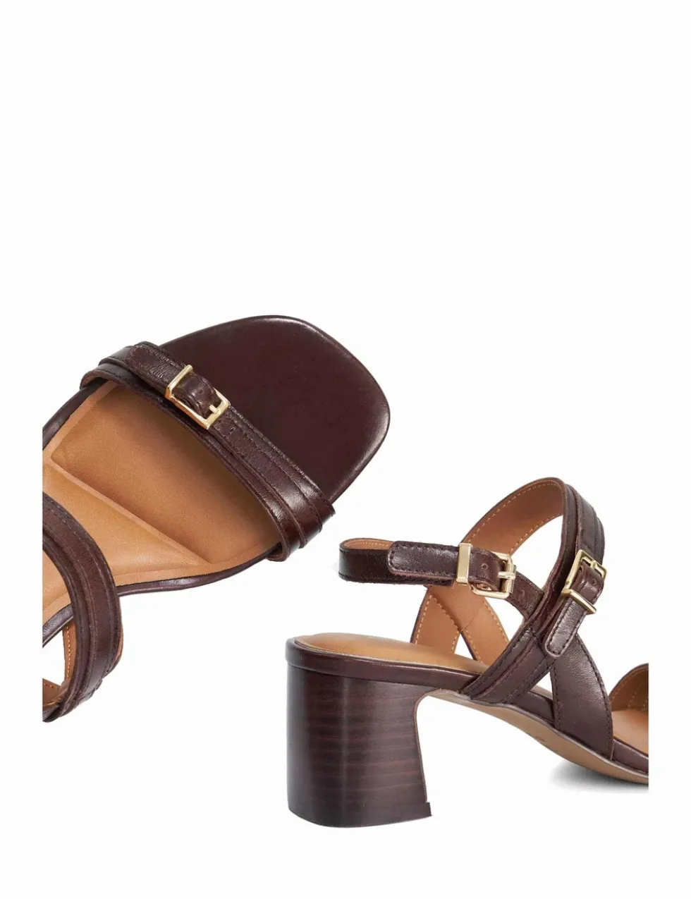 Leather Double Strap Buckle Sandals