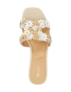 Leather Embellished Block Heel Sliders