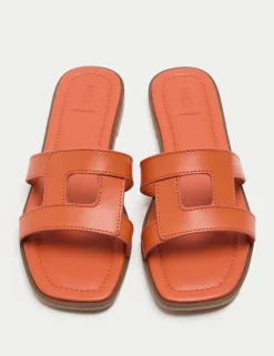 Leather Flat Mule Sandals