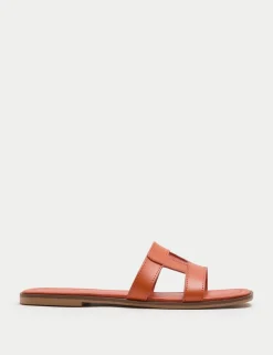 Leather Flat Mule Sandals