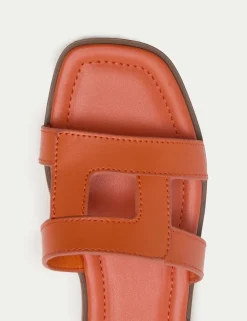 Leather Flat Mule Sandals