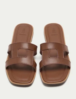 Leather Flat Mule Sandals