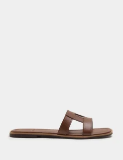 Leather Flat Mule Sandals