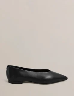 Leather Flat Pointed Ballet Pumps