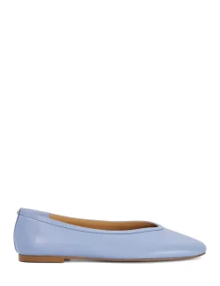 Leather Flat Round Toe Ballet Pumps