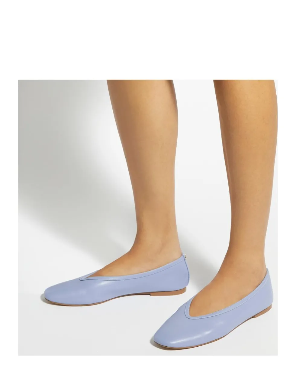 Leather Flat Round Toe Ballet Pumps