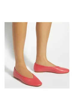 Leather Flat Round Toe Ballet Pumps