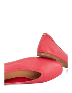 Leather Flat Round Toe Ballet Pumps