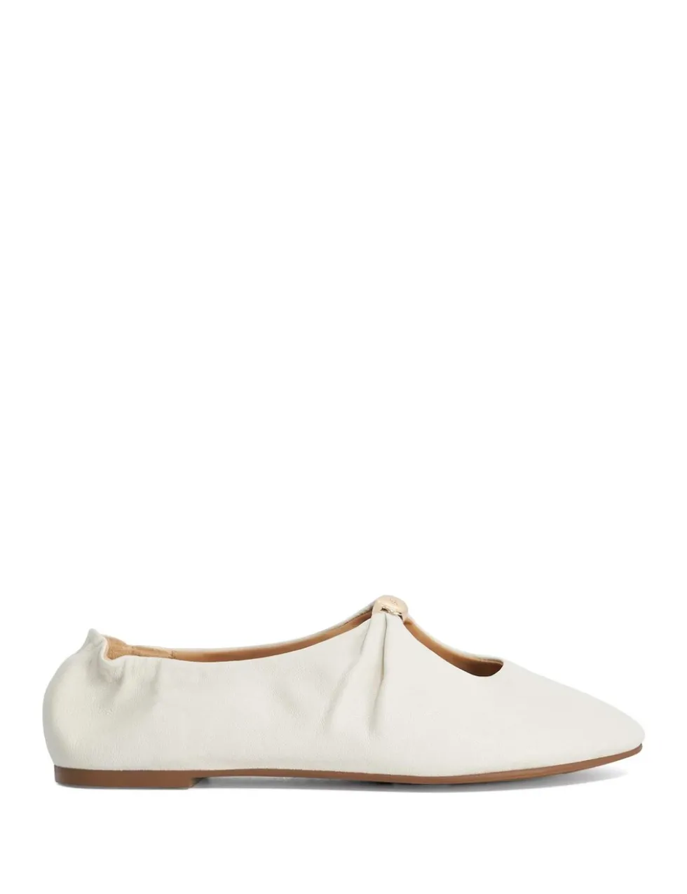 Leather Flat Round Toe Ballet Pumps