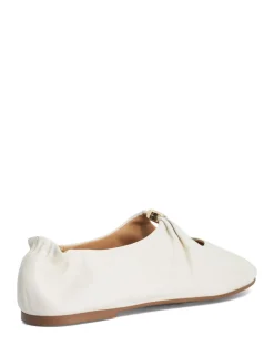 Leather Flat Round Toe Ballet Pumps